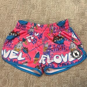 Pink & Blue Ice Cream Graphic Athletic Shorts, flow society size L